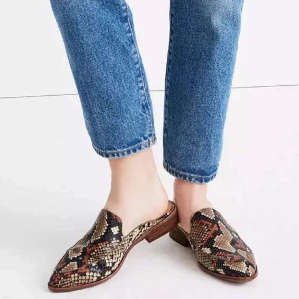 The Frances Loafer Mule in Snake Embossed Leather
